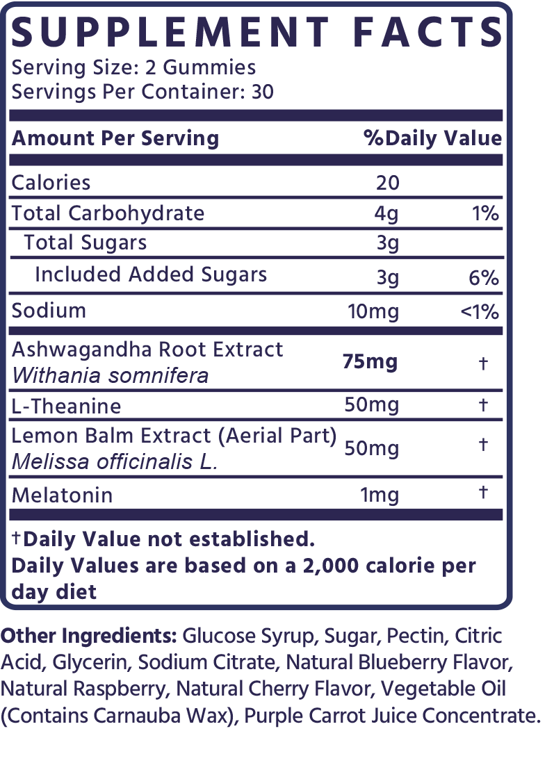 TruHeight Sleep Gummies Supplement facts
