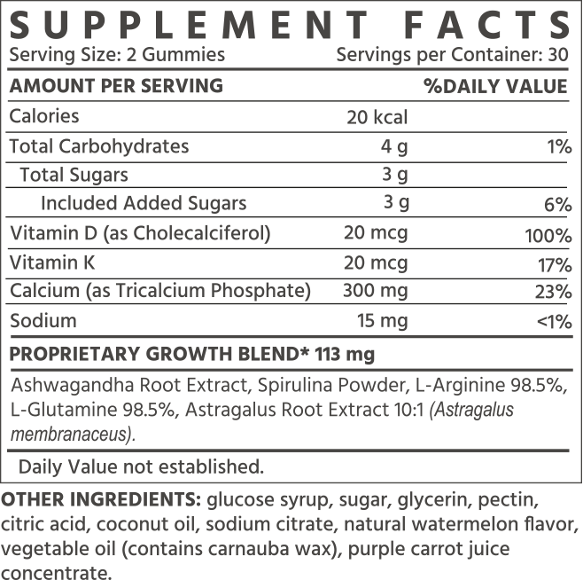 TruHeight Gummies - Height Growth Maximizer - Natural Height Growth for  Kids, Teens, & Young Adults - Keto with Ashwaganda & Nanometer Calcium -  Peak Height, Height Booster, Height Increase, Ages 5+ 60